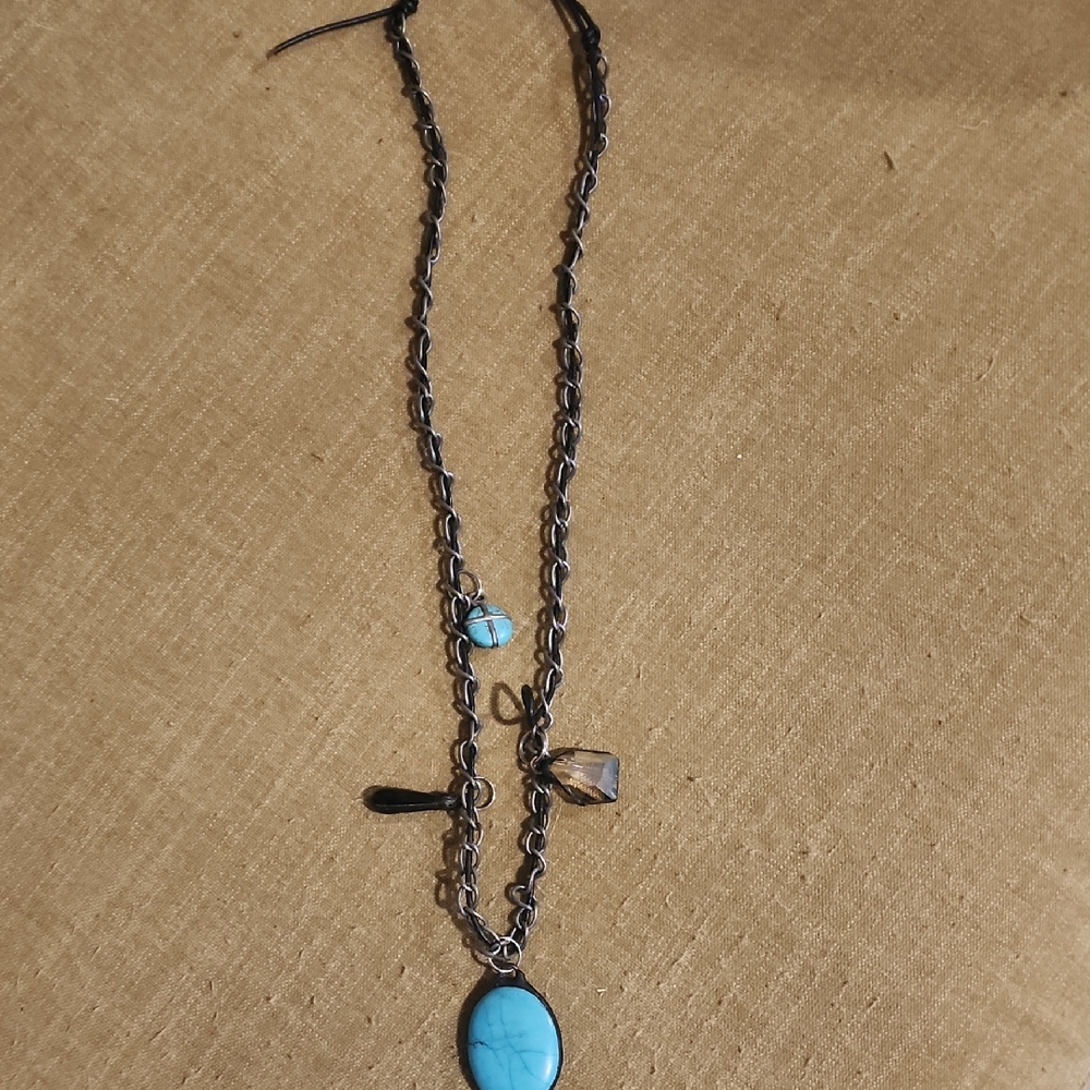 Source Unknown Turquoise and Silver Necklace